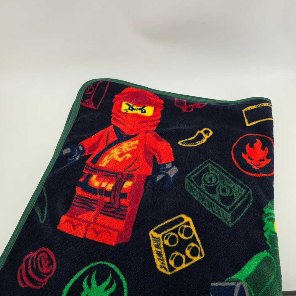 LEGO Ninjago Throw Blanket Kids Kai Lloyd Fleece Graphic Navy Blue 38in x 50in